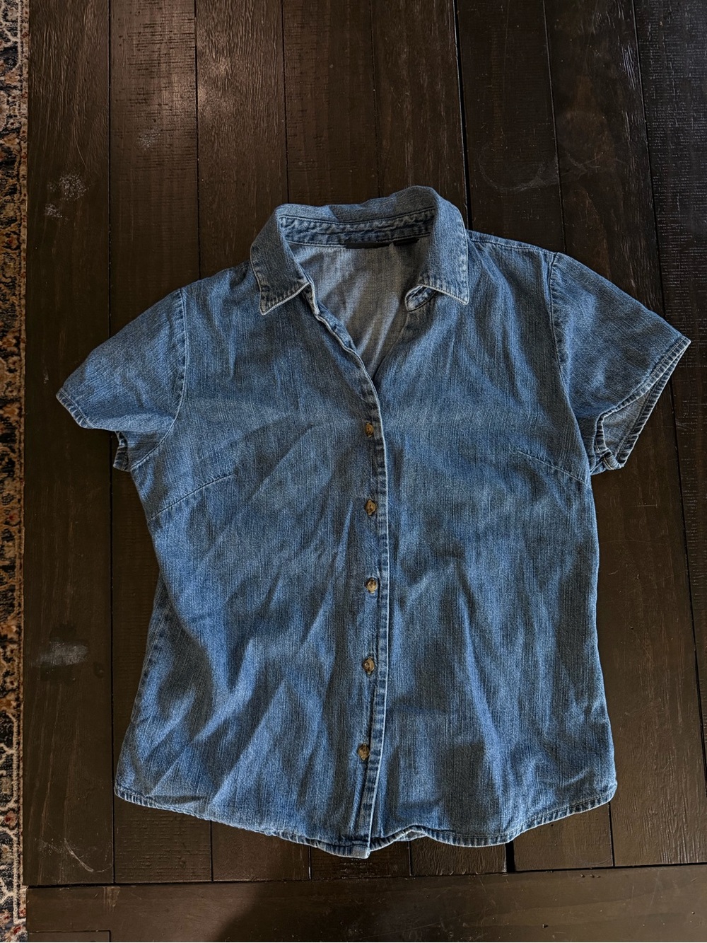 ALC At Last Classics 100% Cotton Denim Button-Up Shirt | Medium